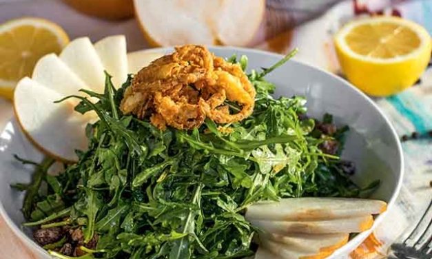 Belly Puts Asian Pears Into an Arugula Salad